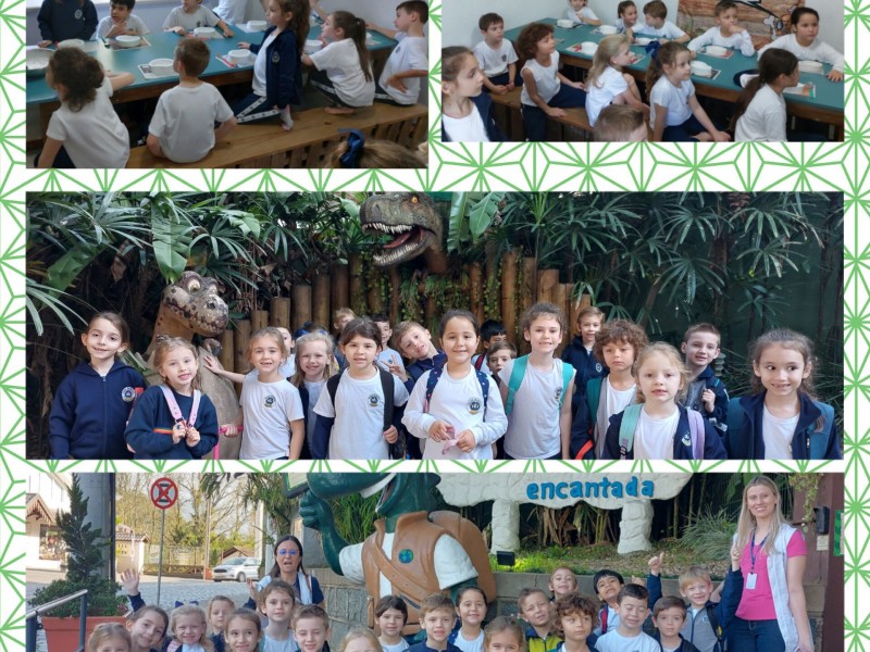 A turma do 1° ano A vivenciou aprendizagens sobre a "Era dos dinossauros" nos meses de agosto e setembro.