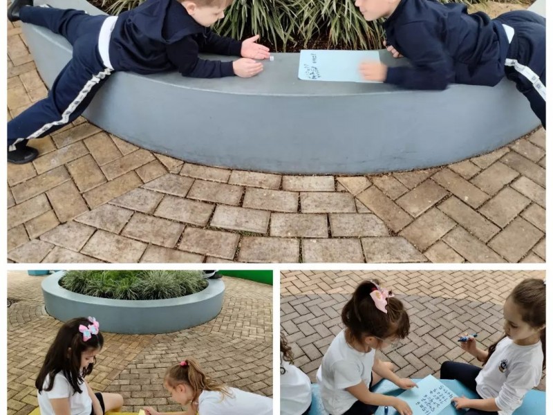 A turma do 1° ano D trabalhou fatos básicos da adição em contexto de jogo, utilizando dados.