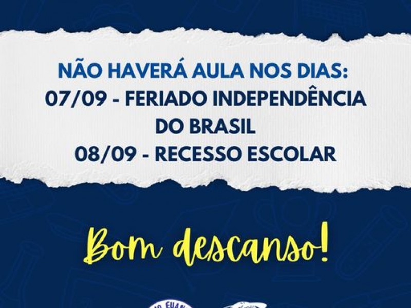 Comunicado de recesso escolar